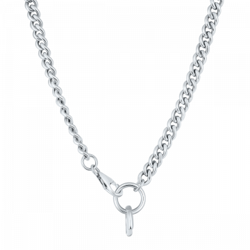 18.5 inch (47 cm) 925 Silver Bold Chain and Connector Ring